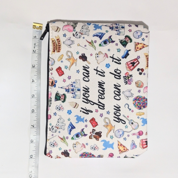 Printed Canvas Disney Theme Inspirational Cosmetic Bag Insert. NWT - Picture 4 of 5